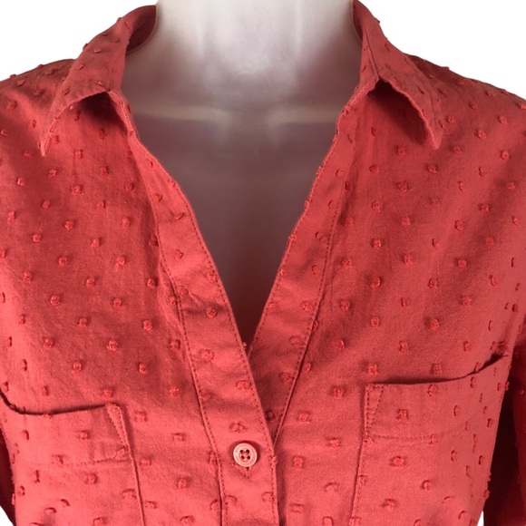 Women's Southern Tide "Kris" Swiss Dot Shirt Dress In Mineral Red. Size Small. - Picture 9 of 16